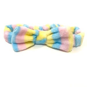 Spa Headband Striped Blue Pink Makeup Hair Band